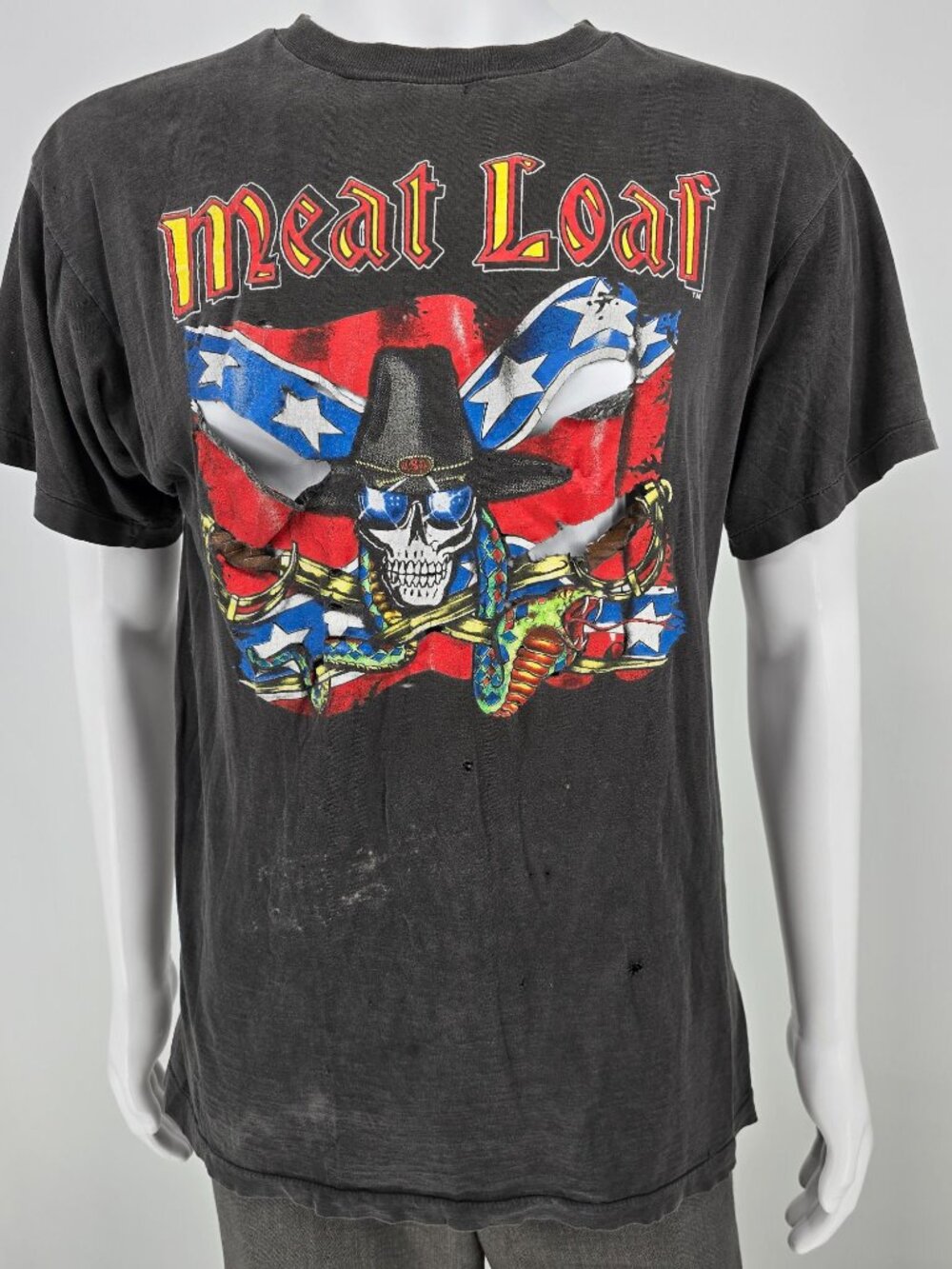 Thrashed Vintage 1989-1991 Meat Loaf Neverland Express Rock Band T-Shirt (L)